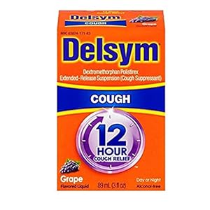 Delsym Adult 12 Hour Grape Cough Syrup, 3 oz (Pack of 6)