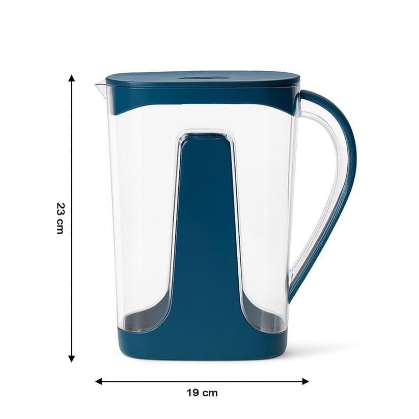 Image of Plastic Jug with Lid 1 Pc - Pure Water Jug 2000 ml - Large Capacity Transparent Unbreakable Plastic Pitcher with Handle & Secure Lid, BPA-Free Container for Water, Juice, Lemonade & Home Use