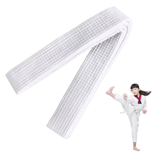 Carreneu 260cm Judo Gürtel,Weißer Karate-Jiu-Jitsu-Gürtel Baumwolle Taekwondo Ranglistengürtel,Professioneller Karate Aikido Belt,für Kinder & Erwachsene