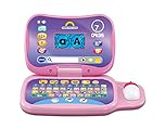 VTech Toddler Tech Laptop, Pink Interactive Educational Computer Toy, 20 Games for Pre-School Children, Learn Alphabet, Letters, Shapes, Numbers, Music & French, Kids 2, 3, 4 + Years, English Version