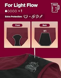 INNERSY Women's Period Underwear Postpartum Cotton Panties Menstrual Hi-Waist Briefs 3-Pack(Dark Vintage,3X-Large)