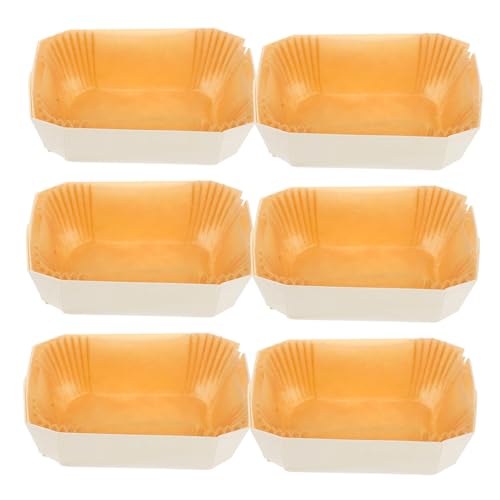 Cabilock 6pcs Non-stick Toast Moulds Wood Color Bread Baking Tool for Easy Demoulding for Home Bakers and Kitchen