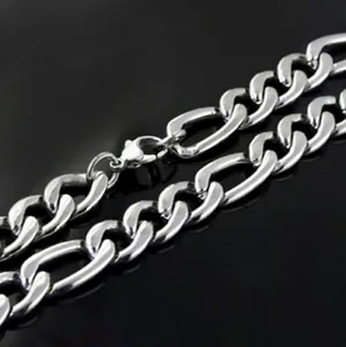 Collier chaîne Figaro 12 mm en acier inoxydable 316L lourd et robuste pour homme