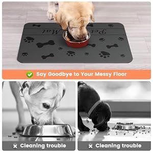 Pet Feeding Mat-Absorbent Pet Placemat for Food and Water Bowl, with Waterproof Rubber Backing, Quick Dry Water Dispenser Mat for Dog and Cat (12"x20", Dark Gray) Pet Feeding Mat-Absorbent Pet Placemat for Food and Water Bowl, with Waterproof Rubber Backing, Quick Dry Water Dispenser Mat for Dog and Cat (12″x20″, Dark Gray)