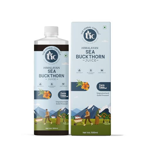 Image of The Herbal Chemist Sea Buckthorn Juice | Rich in Natural Vitamin C, Omega Fatty Acids & Antioxidants | Supports Immunity, Skin Glow & Digestion | Liquid Form | 500ml