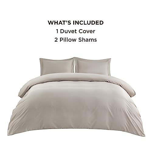 Bedsure DUVET COVER SET-LYOCELL COTTON PLAIN Cooling Duvet Cover King Size - Silky And Breathable Eucalyptus Lyocell Cotton Hybrid Comforter Cover Set thumb #5