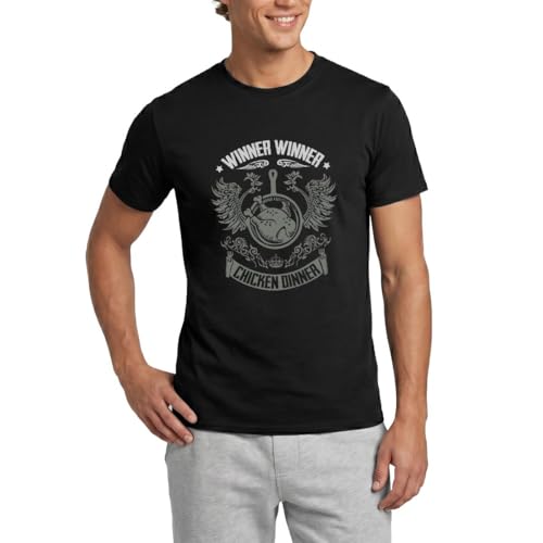 Image of Spreadshirt Winner Chicken Dinner Victory Graphic Emblem Men's T-Shirt, L, Black