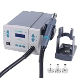 861DW Hot Air Rework Station, 1000W Professional Soldering Station with Digital LCD Display, Hot Air Heat Gun Digital Display Station Adjustable Temperature 100°C-500°C Brushless Turbo Fan&5 Nozzles