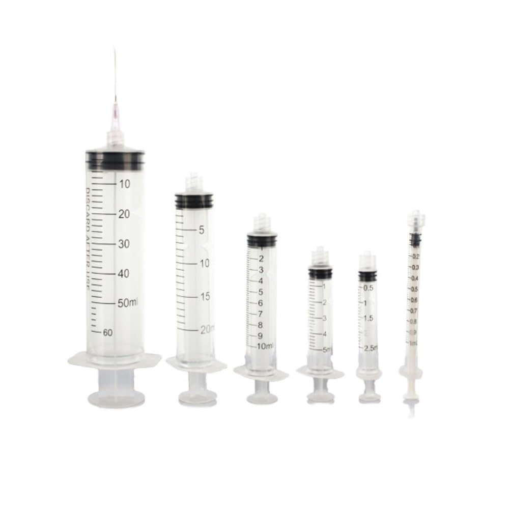 5/8/10/20 Pcs Jeringas De Plástico, Estériles Selladas Individualmente, Jeringa Luer Lock 1–60 ml Para Laboratorios Científicos, Resina Epoxi, Manualidades, Alimentación De Mascotas(20 pcs,60 ml Needl