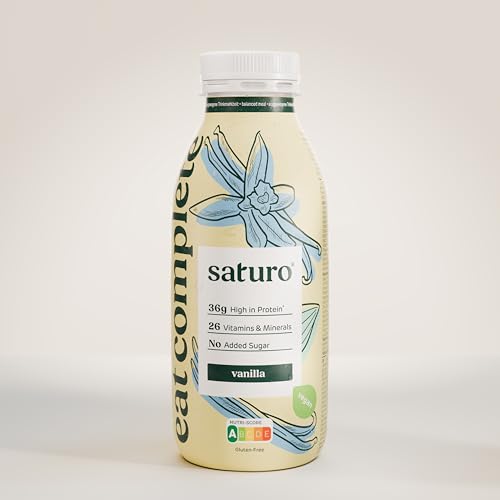 Saturo Trinkmahlzeit Vanilla | Astronautennahrung | 36 g Protein, zuckerfrei, 400 kcal | Trinknahrung Mit Wertvollen Nährstoffen | 6 x 400 ml