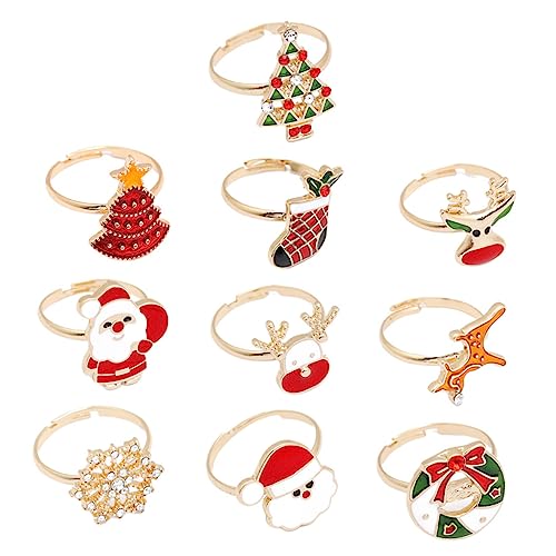 Toddmomy 10 Stück Weihnachtsringe für Lustige Xmas Finger Ringe im...