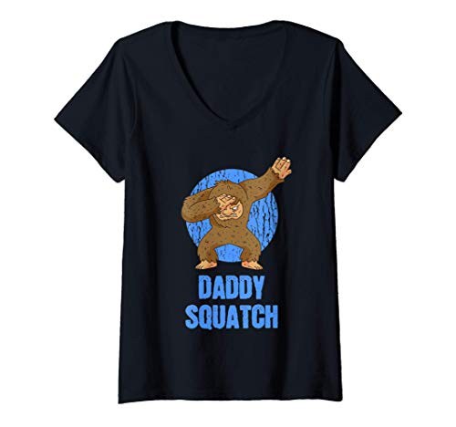 Donna Bigfoot e Sasquatch - Papà Squatch Maglietta con Collo a V
