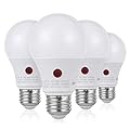 DEWENWILS 4 Pack A19 Dusk to Dawn LED Light Bulbs Outdoor, 9W (60W Equivalent) LED Light Bulb 2700K Warm White, Automatic On/Off Light Bulbs for Porch Courtyard, 800 LM, E26 Base, UL Listed
