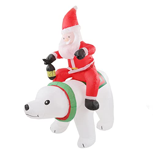 Decoração de Natal Inflável Embutida Led Inflável Interessante Urso de Papai Noel Quintal para Grama
