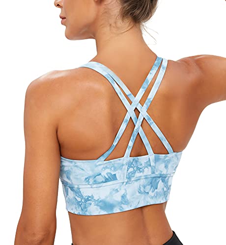 BATHRINS Soutien-Gorge de Sport pour Femmes Coussinets Amovibles Brassière Dos Croisé Fitness Course Jogging Yoga Sport Bra(Émeraude,S) Cover