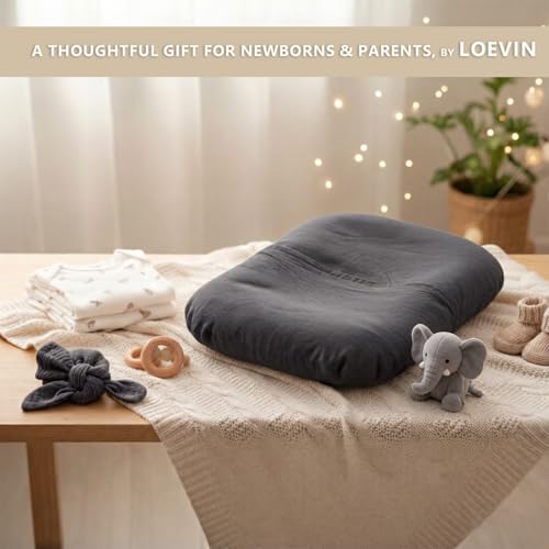 Image of Baby Lounger for Newborn 0-24 Months, Soft Portable Infant Nest & Play Mat & Diaper Changing Pad for Home,Travel & Floor Time, Newborn Babies Essentials Gifts(Dark Gray)