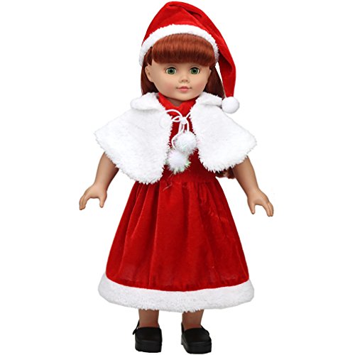 Shero 14-16 Inches Baby Doll's Christmas Dress Suit ( Dress + Hat + Cape )