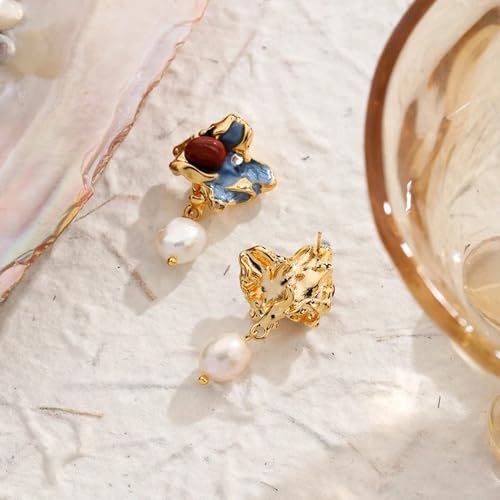 Florentine Muse Baroque Pearl Drop Earrings, Renaissance Inspired Romantic Jewelry with Real Freshwater Pearls, 14K Gold Plating & Hypoallergenic Sterling Silver Posts, Statement Earrings for Women3