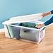 Sterilite 4-Pack Latching Box, Under Bed Storage Bins with Lids, Clear Plastic, 106 Quart - Heavy-Duty Organizing Containers for Closet, Bathroom, and Office