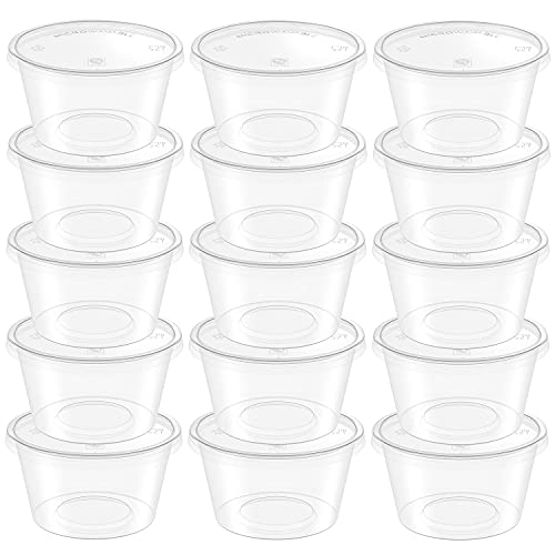 60 Pack 4 Ounce Clear Slime Foam Ball Storage Containers with Lids for DIY Craft Making