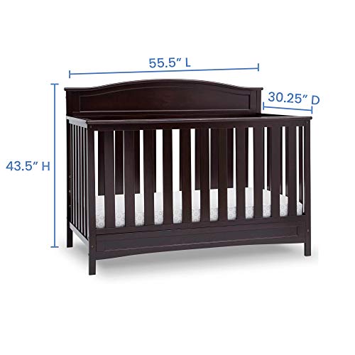 Image of Delta Children Emery 4-in-1 Convertible Baby Crib - Greenguard Gold Certified, Dark Chocolate