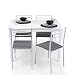 Homely Conjunto de Mesa de Cocina Extensible 110/140/170x70 cm+ 4 sillas Paris White