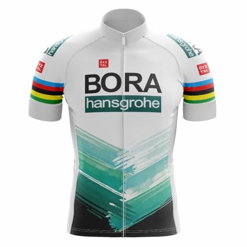 Camisa de Ciclismo Masculina Premium Bora Verde e Branca Manga Cu...