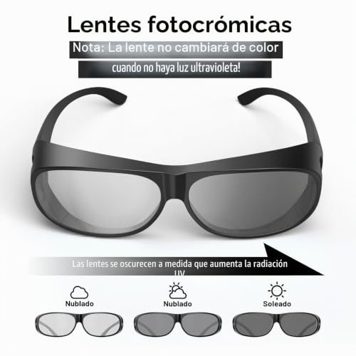 Miniatura 3 de Bloomoak Gafas De Sol Polarizadas Fotocromáticas Reactolite, Perfectas Para Hombres Y Mujeres, Se Adaptan Sobre Gafas, Pescar, Deportes Al Aire Libre