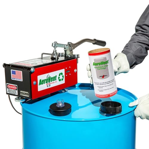 Image of AeroVent Safe2Vent Single Filter Assembly (Part #10004701) | Fits Single-Can Systems | Reusable Top, Base & Filter Cartridge | Viz-a-Ball Indicator | Compliant in All 50 States | Made in USA