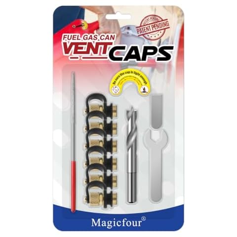 Magicfour Fuel Gas Can Vent Caps, 6 Pack Fuel Gas Tank Vent Caps Gas Can Replacement Vent Plug Gas Jug Vent Caps for Gas Fuel Water Can Jug to Allow Faster Flowing Cover