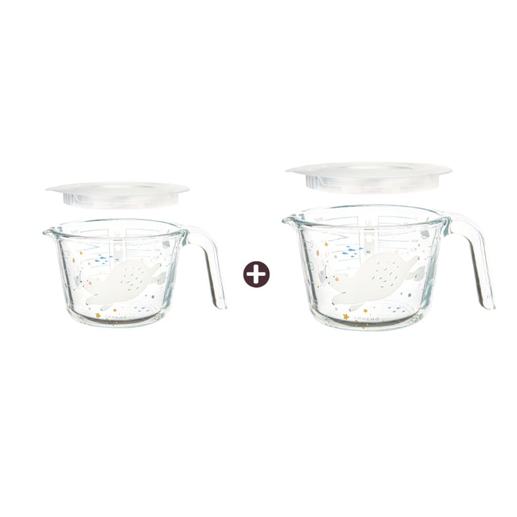 Tasses à mesurer en verre avec couvercles XMING tasses à lait micro-ondables et petit-déjeuner