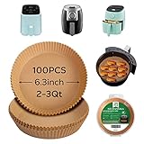 SIUDANGKA Mini Air Fryer Liners for 2qt Air Fryer, 100 Pcs Non-Stick Air Fryer...