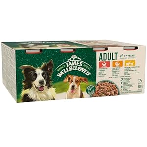 James Wellbeloved Adult Turkey, Lamb and Chicken in Loaf 12 Cans, Hypoallergenic Wet Dog Food, Pack of 1 (12 x 400 g)