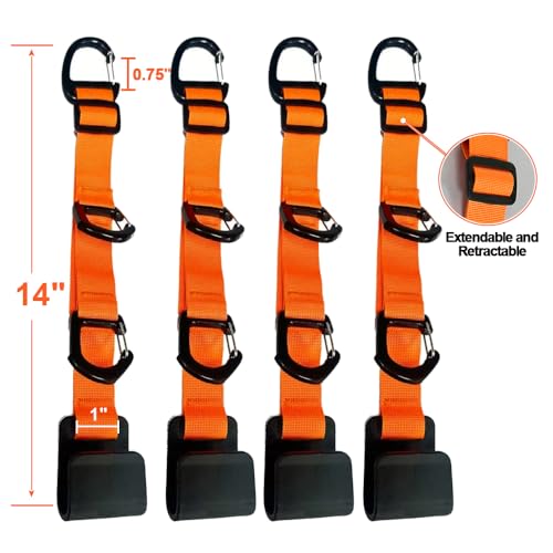 Image of Car Headrest Hooks, Backseat Storage Organizer Hangers, Universal Vehicle Seat Back Hooks, 4 Pack (Orange)