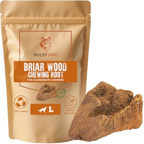 Wildfang® Briar Wood Dog Chew Root, Large - Splinter-Free Natural Dog Chews from Tree Heather for Aggressive Chewer, Puppy Chew Toys for Dogs Dental Health (For Dogs 25–45 kg), Pack of 1