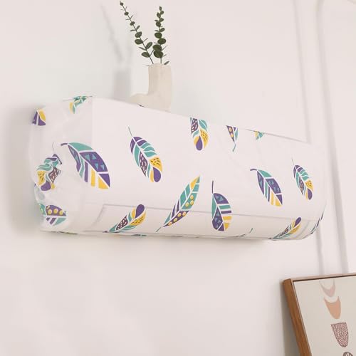 Image of HOKIPO Air Conditioner Cover for 2 Ton Split AC | Fits AC Units upto Size 110x33x31 cm | Dustproof, Waterproof & Washable Indoor Unit Cover | Boho Feathers (NEW-D5-AR5874)