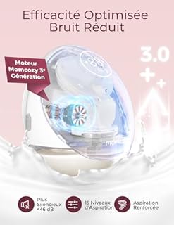 Momcozy Tire-Lait Electrique Main Libre Portable, Mobile Flow | M9 Amélioré, Contrôle par Application avec Modes Personnalisés et 15 Niveaux, Double Scellé 24mm (2, Rouge)