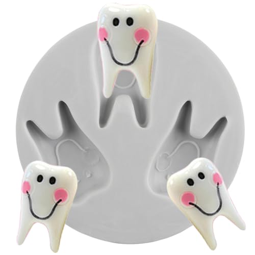 MINFEIDMS Zahn-Silikonformen, lustige Zähne, Fondantform Für Kuchendekoration, C