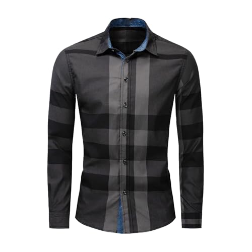 Chemises verticales décontractées à carreaux pour homme WOLONG en coton doux