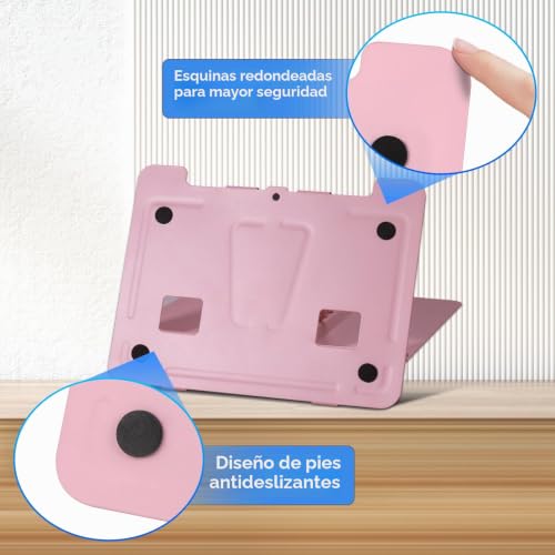 Miniatura 4 de Kssvzz Atril Para Libros Estudio, Soporte Libros De Metal Plegable Para Leer, Soporte De Lectura Con 6 Alturas Ajustables Para Libro De Recetas Tableta Partituras, Rosa