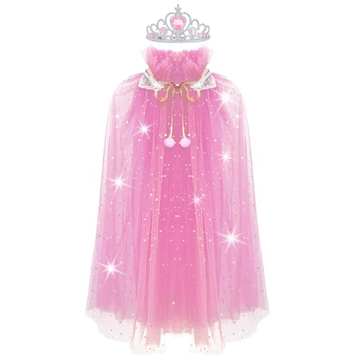 Capa de Princesa para Niñas con Corona y Lentejuelas miniatura 1