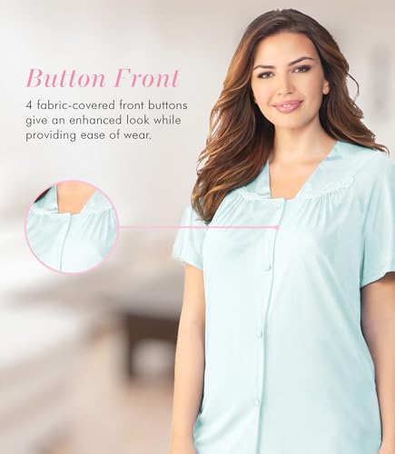 Image of Exquisite Form 90107 Women's Nylon Tricot Short Sleeve Matching Pajama Set