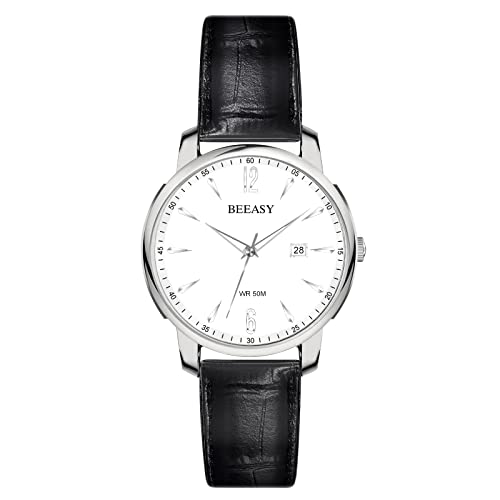 Beeasy Men's Watch Stainless Steel Analog Waches for Man Sport Work Waterproof Chronograph Watches,Classic Men's Wrist Watch with 42mm Watch for Men