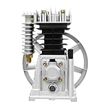 2055-2HP Air Compressor Pump Head, 1.5KW 200L/min Aluminum&Iron Piston Twin Cylinder Air Compressor Head with Silencer