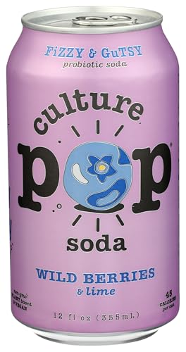 Culture Pop Soda Wild Berries & Lime Probiotic Soda, 12 FZ