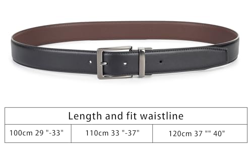 Mens Belt Leather Belts Reversible - One Belt Two Styles for Casual Wear and Dress3