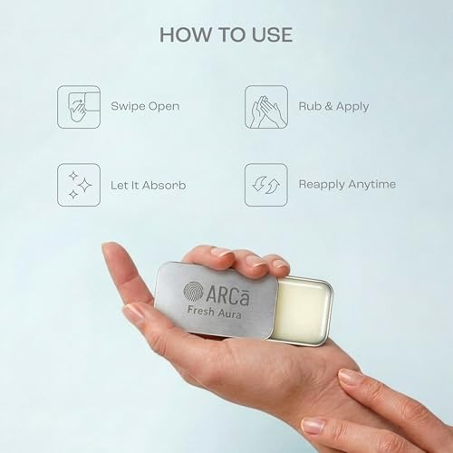 Image of ARCa Fresh Aura Unisex Solid Perfume | Alcohol Free & Non-Greasy Solid Perfume | Long Lasting Solid Wax Perfume | Perfume Gift Pack for Men & Women | Travel & Pocket-Friendly Solid Perfume