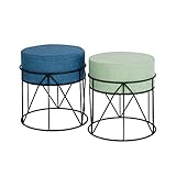 Floordirekt Taburete Moderno y práctico, Dimensiones: 33 x 33 x 40 cm (Azul)