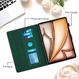 Rosbtib Etui na iPada Air 27.9 cm (M3/M2 2025/2024) / iPad Pro 11 wszystkie modele etui ze stojakiem z gniazdem na karty, sześciokątny teksturowany wzór etui ze sztucznej skóry do iPada Air 4/5 27.7