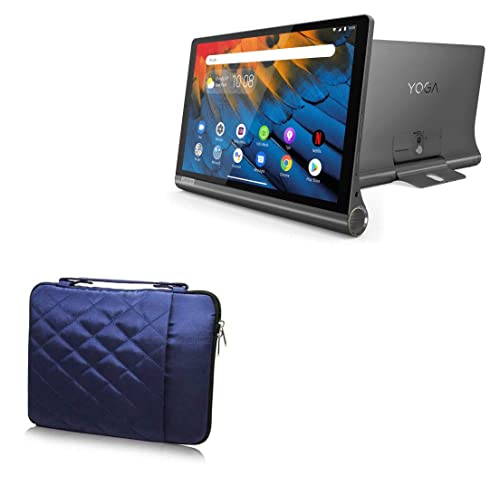 BoxWave Case Compatible with Lenovo Yoga Smart Tab PRC - Quilted Carrying Bag, Soft Synthetic Leather Cover w/Diamond Design - Navy